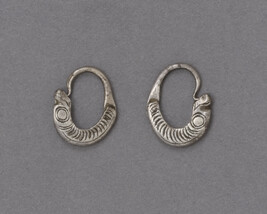 Pair of Eel Shaped Silver Earrings