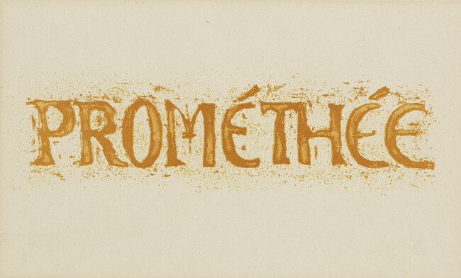 Title Page, from the book Prométhée (Prometheus), by Goethe, translated by André Gide, illustrated by Henry Moore