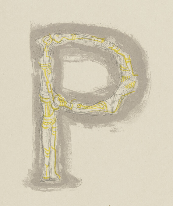 Capital Letter P, from the book Prométhée (Prometheus) by Goethe, translated by André Gide, illustrated by Henry Moore