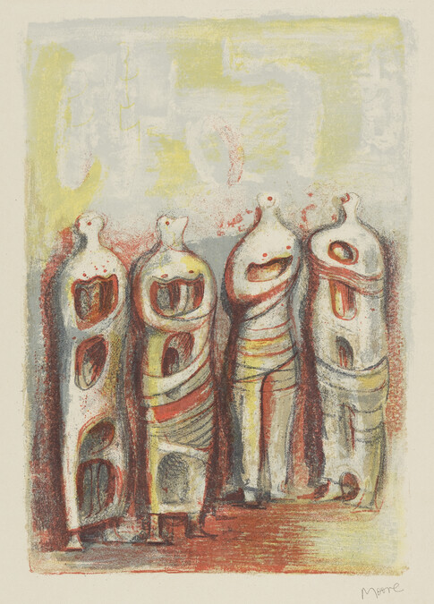 The Four Statuettes, from the book Prométhée (Prometheus) by Goethe, translated by André Gide, illustrated by Henry Moore