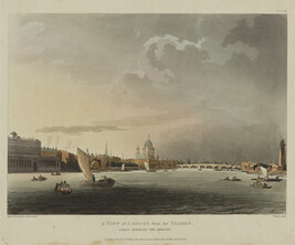 A View of London from the Thames, from The Microcosm of London or London in Miniature