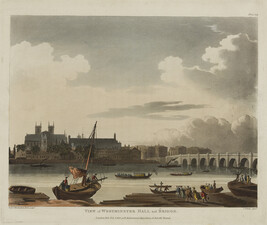 View of Westminster Hall and Bridge, from The Microcosm of London or London in Miniature