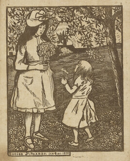 Enfants cueillant des fleurs (Children Gathering Flowers), from the portfolio Twelve Wood-Cuts
