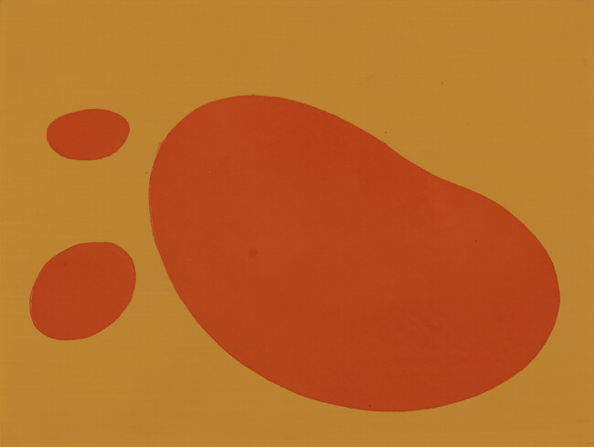 Untitled (3 orange forms on yellow ground)