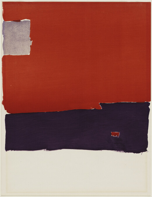 Untitled (Red over purple, each with small rectangular inset of opposite color)