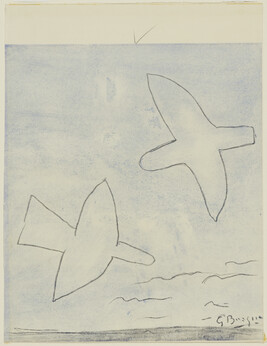 Deux Oiseaux (Two Birds on Blue Ground), from Cahiers d'Art XXe Siècle, no. 11 (Christmas 1958)