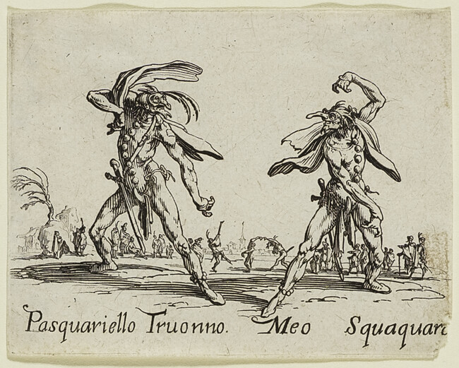 Pasquariello Truonno and Meo Squaquara, from the series Balli di Sfessania