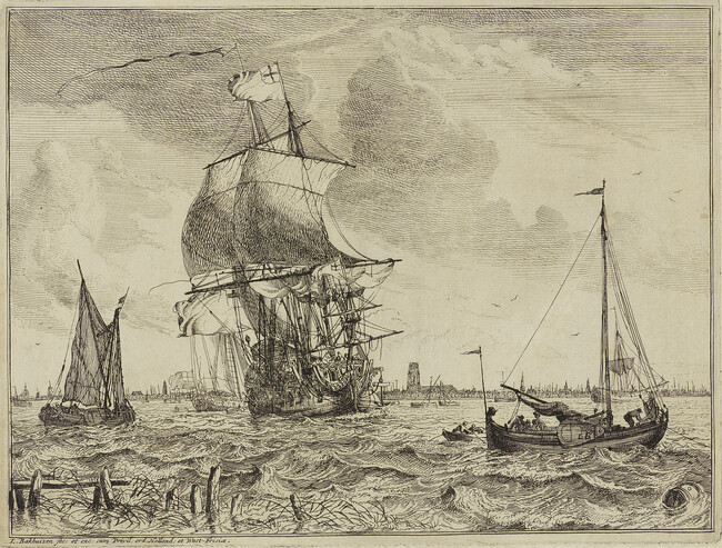 View of Amsterdam and Sailboats