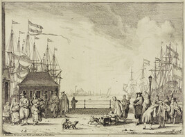 Partial View of a Harbor with Figures