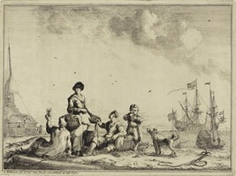 Harbor with Seamen and a Fish Peddler
