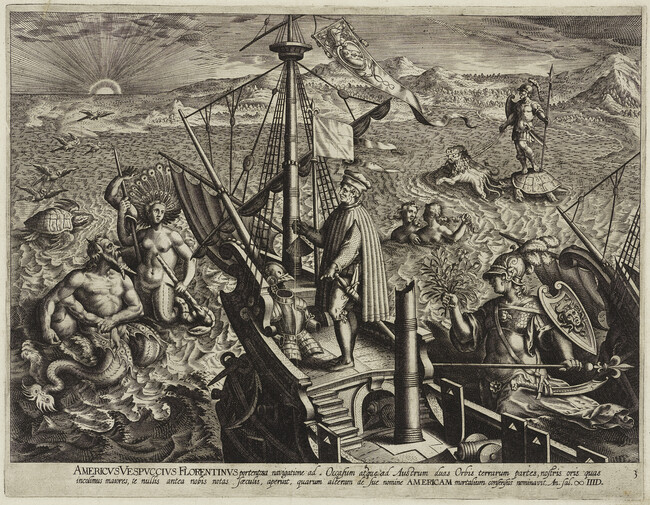 Amerigo Vespucci on His Ship