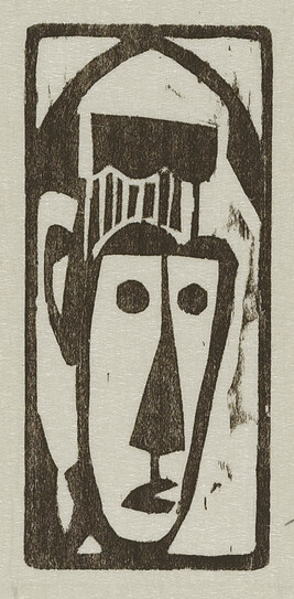 Mask, from the book Woodcuts and Linoleum Blocks