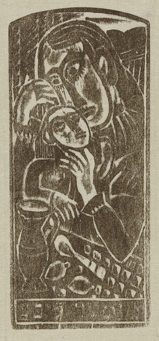 Mother Love (Madonna and Child), from the book Woodcuts and Linoleum Blocks