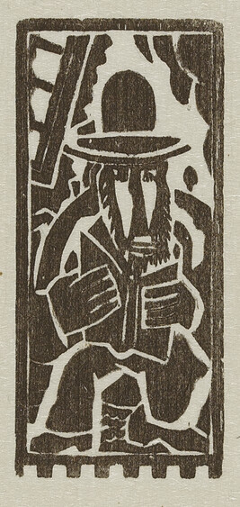 Rabbi Reading (Pensioned), from the book Woodcuts and Linoleum Blocks
