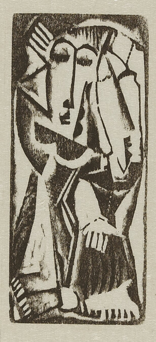 Two Figures, from the book Woodcuts and Linoleum Blocks