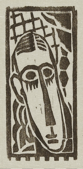 Head of a Man, from the book Woodcuts and Linoleum Blocks