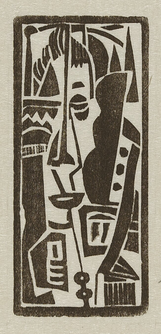 Cubist Head, from the book Woodcuts and Linoleum Blocks