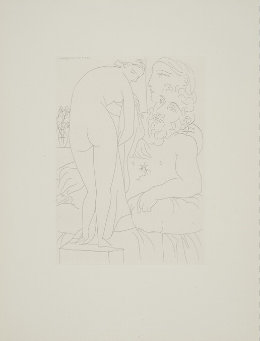Reclining Sculptor in Front of a Draped Nude (Le Repos du sculpteur devant un nu à la draperie), from the Vollard Suite (Suite Vollard)