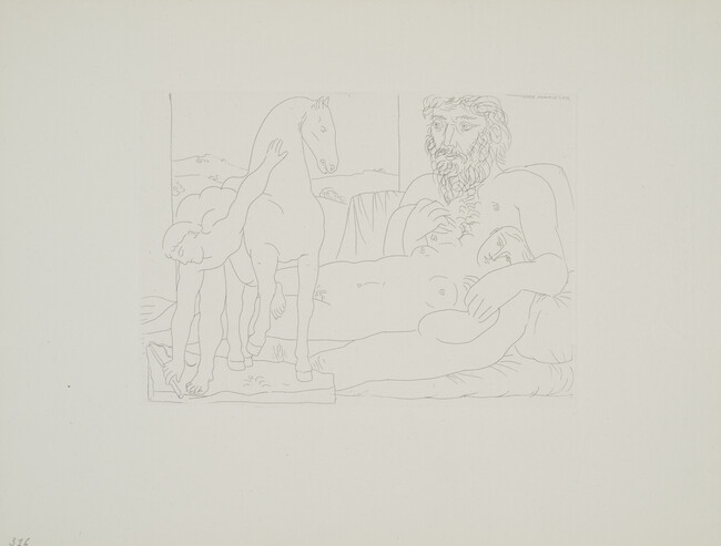 Reclining Sculptor in Front of the Young Horseman (Le Repos du sculpteur devant le jeune cavalier), from The Vollard Suite