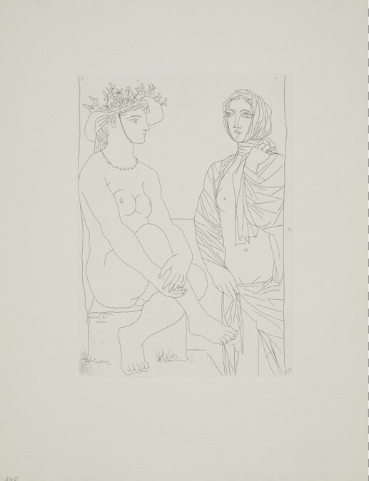 Seated Woman with Hat and Draped Standing Woman (Femme assise au chapeau et femme debout drapee), from The Vollard Suite