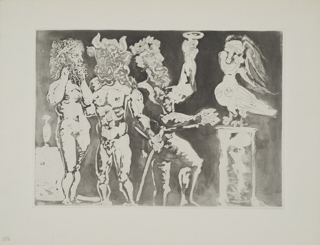 Masked Figures and Bird Woman (Personnages masques et femme oiseau), from The Vollard Suite