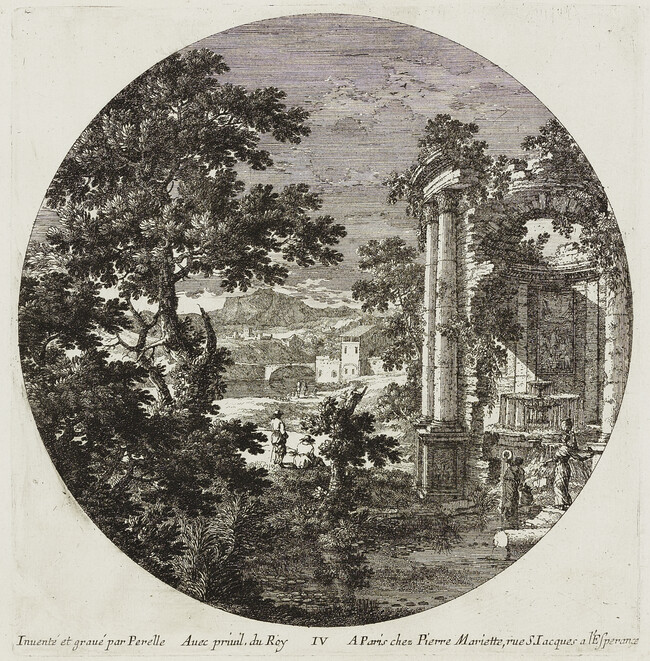 Circular Landscape with Classical Ruin