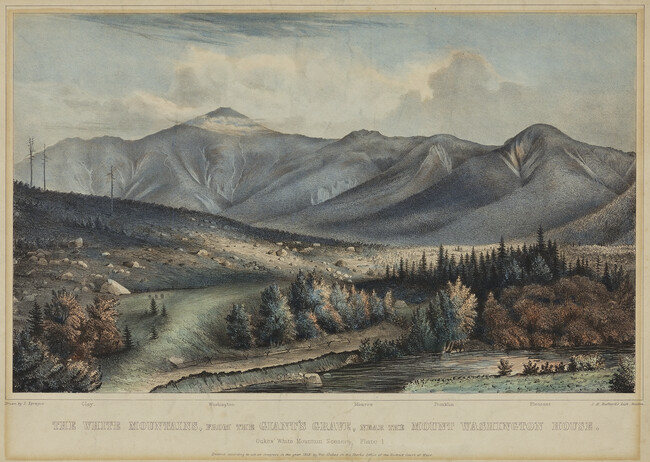 The White Mountains from the Giant's Grave near the Mountain Washington House, Plate 1 from William Oakes 