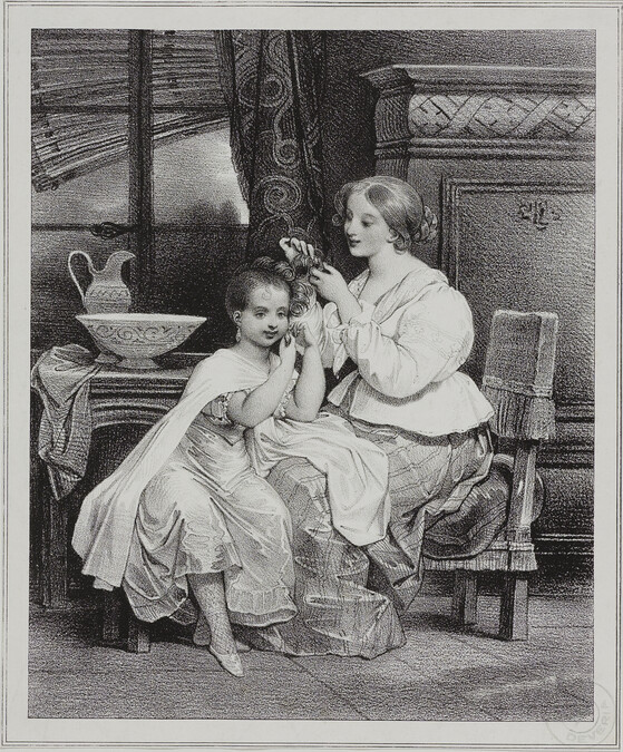 Mme. Devéria Coiffant Laure (Madame Devéria Doing Laure's Hair)