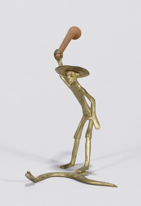 Brass Figurine (Man Clubbing Snake)
