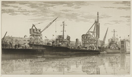 Destroyers in Wet Basin at Federal Shipbuilding and Drydock Company, South Kearney, N.J., U.S.S. Radnor,...