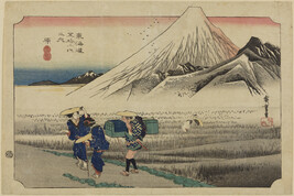 Mount Fuji in the Morning from Hara (Hara asa no Fuji), Station 13, from The Fifty-three Stations of the...