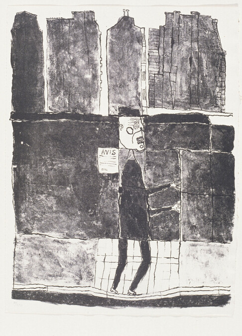 Mur et Avis (Wall and Sign), illustration for Guillevic's Les Murs (The Walls)