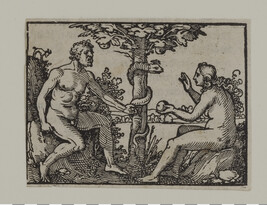 Adam and Eve Transgress Divine Law, from the book Biblicae Historiae