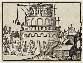 The Tower of Babel, from the book Biblicae Historiae