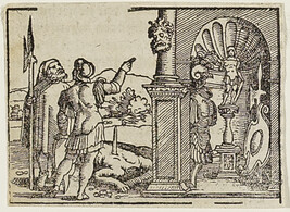 Saul's Head and Weapons Are Hung in the House of the Idols, from the book Biblicae Historiae
