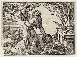 Abraham Tries to Sacrifice His Son Isaac, from the book Biblicae Historiae