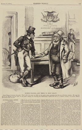 Romish Politics - Anything to Beat Grant - Harper's Weekly, Aug. 17, 1872