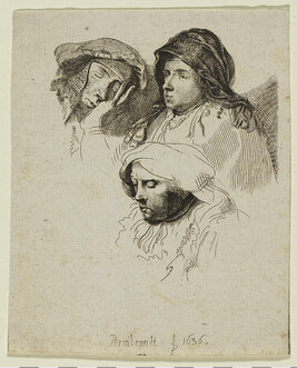 Three Heads of Women, One Asleep