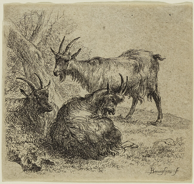 Three Goats in a Landscape
