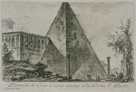 Piramide di Caio Cestio vicino alla Porta S. Paolo (Pyramid of Caius Cestius near the Porta San Paolo),...