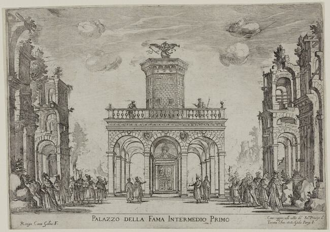 Palazzo della Fama, Intermedio Primo (First Interlude: Palace of Fame), from the series 'Seven Interludes' for the wedding celebration of Cosimo de' Medici in Florence, 1608