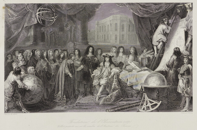 Founding of the Observatory (1667), Colbert Presenting the Members of the Academy of Sciences to the King, from the Galerie Historique de Versailles