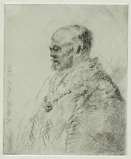 Copy of Rembrandt's Etching of Bald-Headed Man (Rembrandt's Father?) in Profile (H.23)