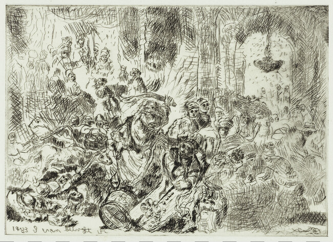 Copy of Rembrandt's Etching of Christ Driving the Money Changers from the Temple (H.126)