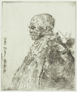 Copy of Rembrandt's Etching of Bald-Headed Man (Rembrandt's Father?) in Profile (H.23)