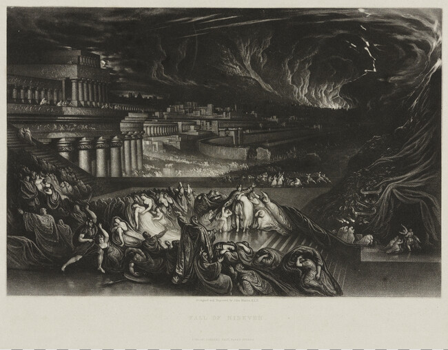 Fall of Nineveh, from Martin's Illustrations of the Bible