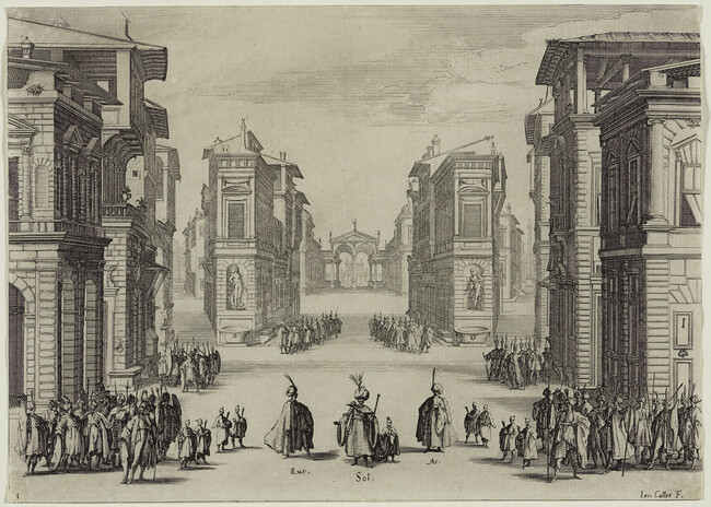 Act I, Plate 1 for Prospero Bonarelli's Il Solimano, tragedia (The Sultan, A Tragedy)