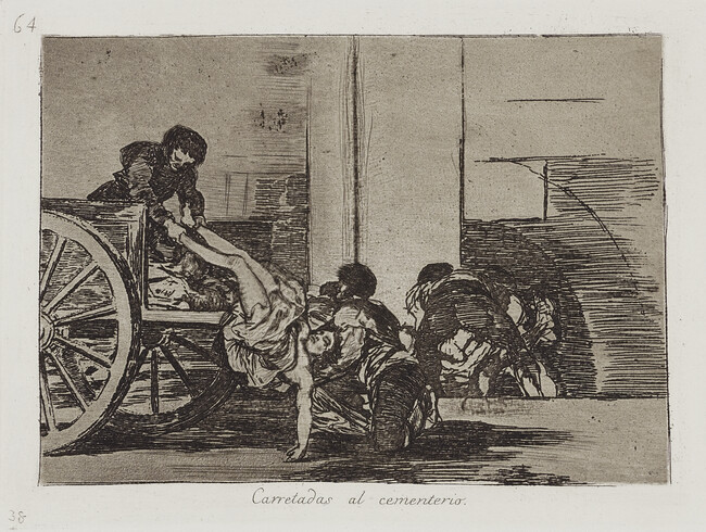 Cartloads to the cemetery. (Carretadas al cementerio.), number 64 of 80; from the series The Disasters of War (Los Desastres de la Guerra)