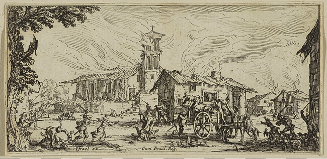 Le Pillage et l'incendie d'un village (Plundering and Burning of Village), Plate 4 from the series Les Petites Misères de la Guerre (The Small Miseries of War)