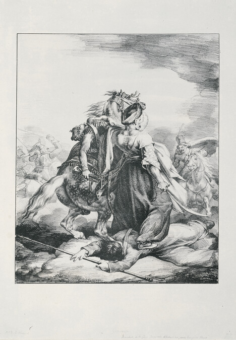 Mameluck de la Garde impériale défendant un trompette blessé contre un Cosaque (A Mameluke of the Imperial Guard Defending a Wounded Trumpeter against a Cossack)